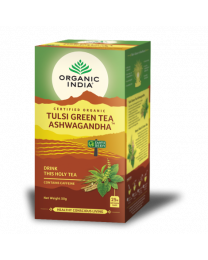 Infusión Tulsi Green Tea & Ashvagandha   Organic India 25 Bolsas
